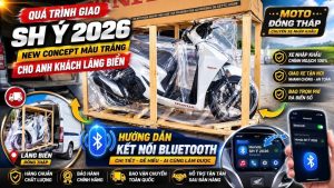 Quá trình giao SH Ý 2026 New Concept Design đến tận tay anh khách láng biển cùng Moto Đồng Tháp